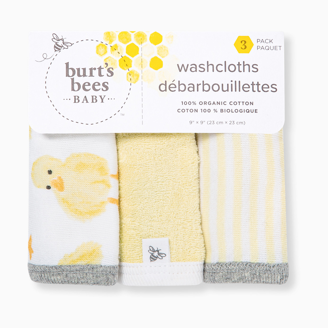 Burt's Bees Baby Organic Washcloths (3-Pack) - Little Ducks.