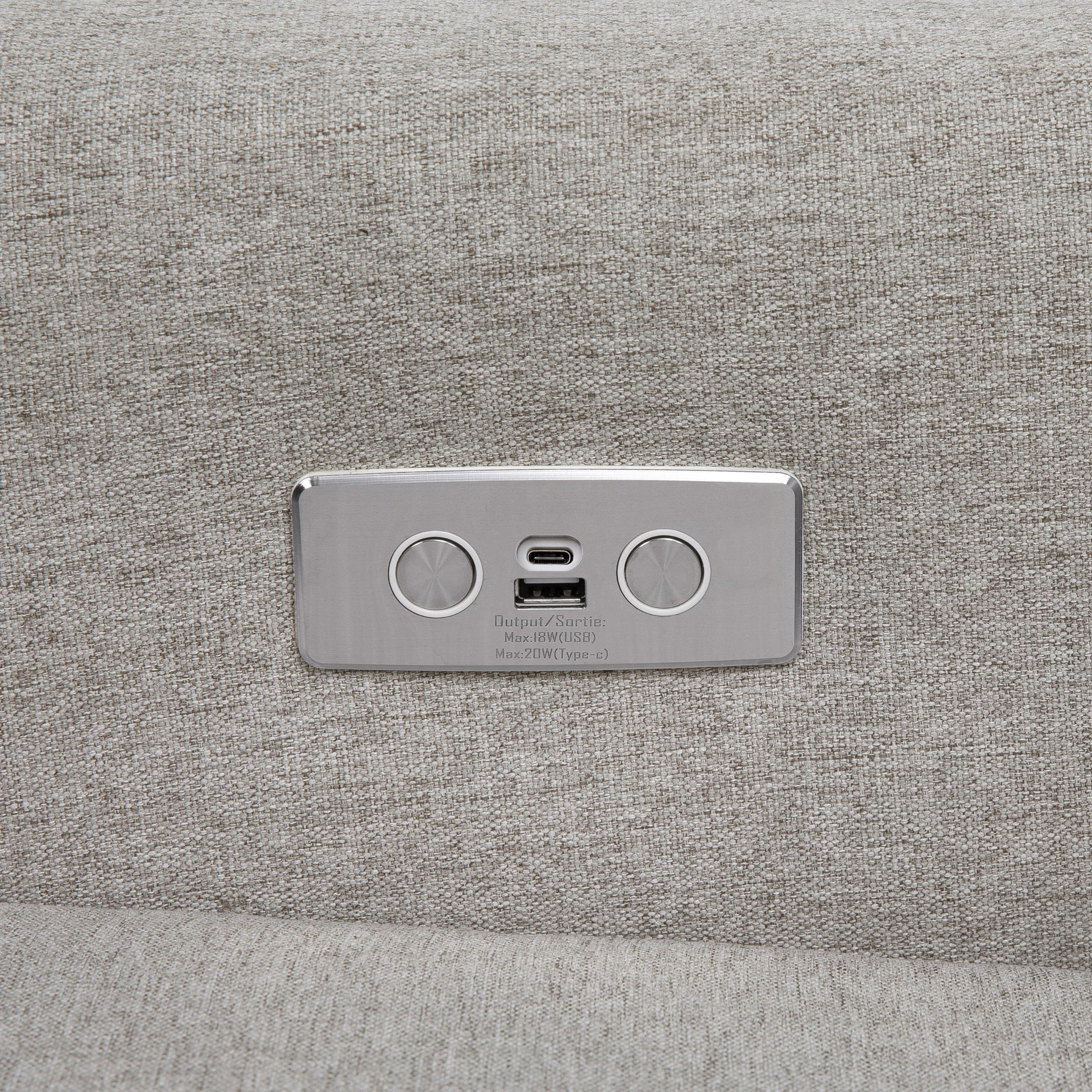 babyletto Kiwi Electronic Recliner and Swivel Glider - Performance Grey Eco Weave.