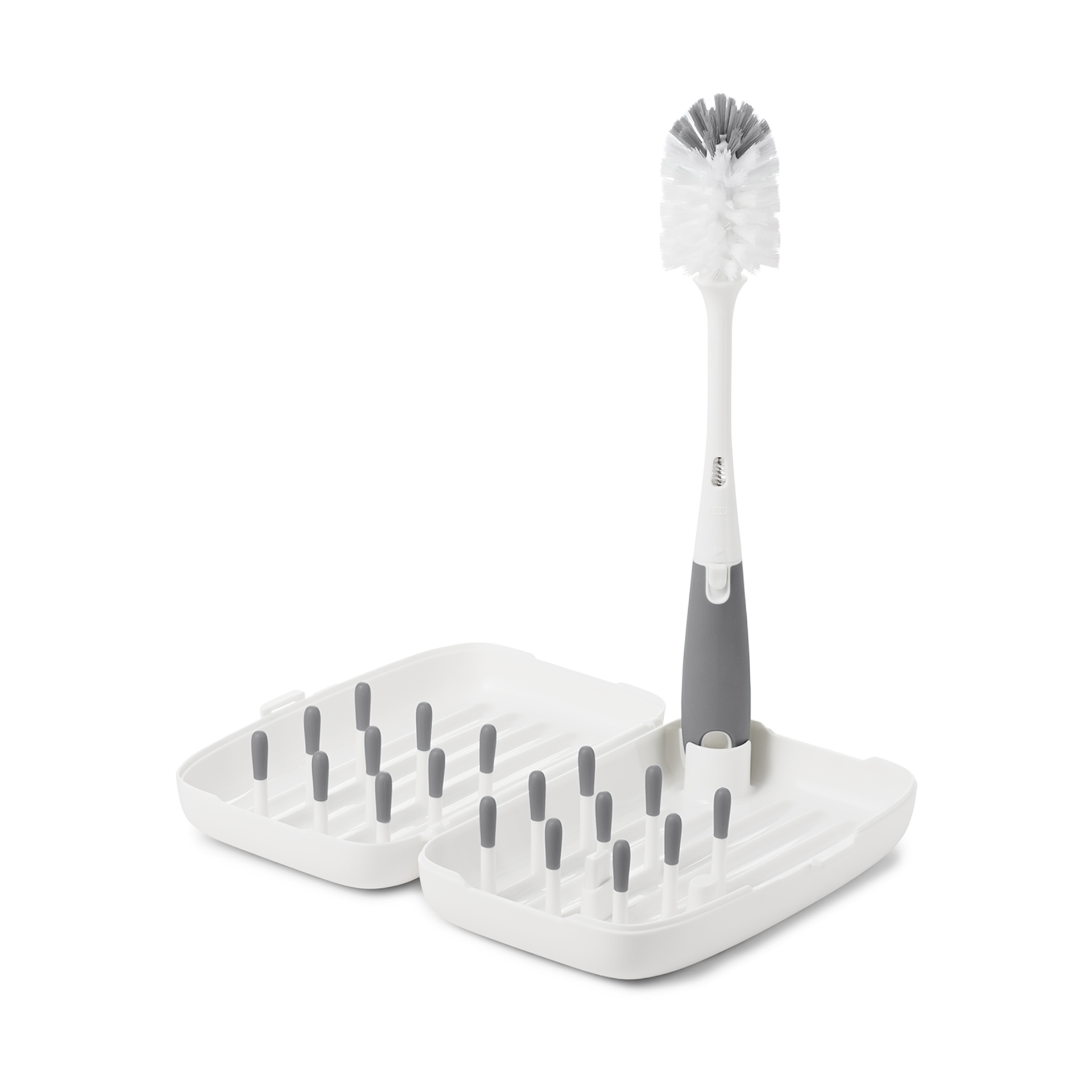 OXO Tot On-The-Go Drying Rack & Bottle Brush.