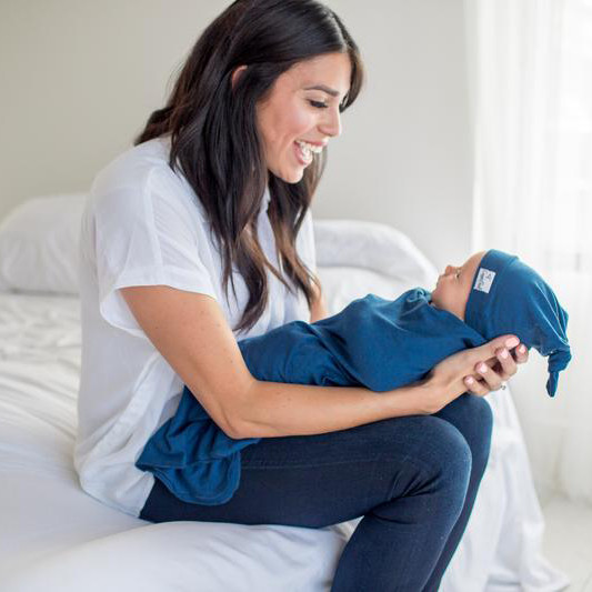 Copper Pearl Top Knot Hat - River.