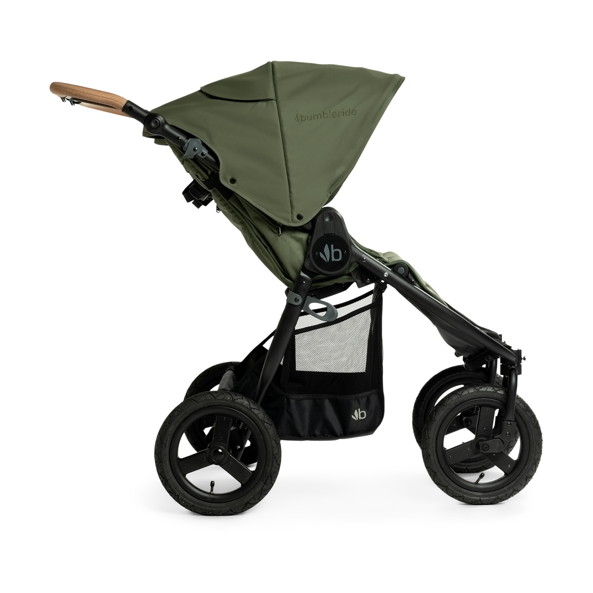 Bumbleride Indie Twin Double Jogging Stroller - Olive Green.