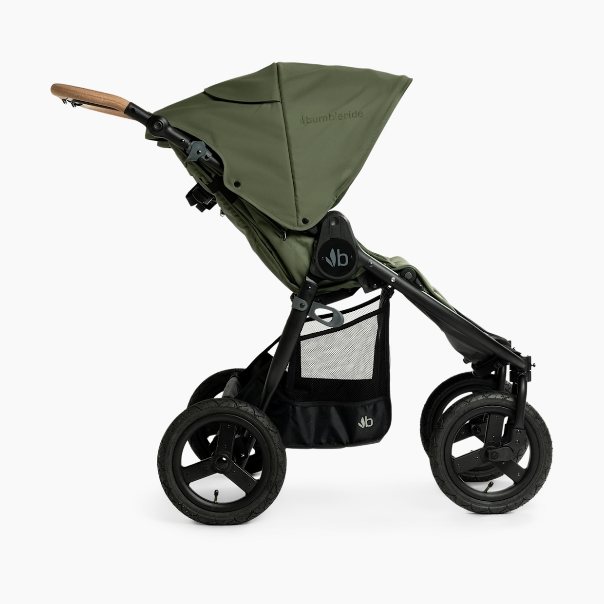 Bumbleride Indie Twin Double Jogging Stroller - Olive Green.