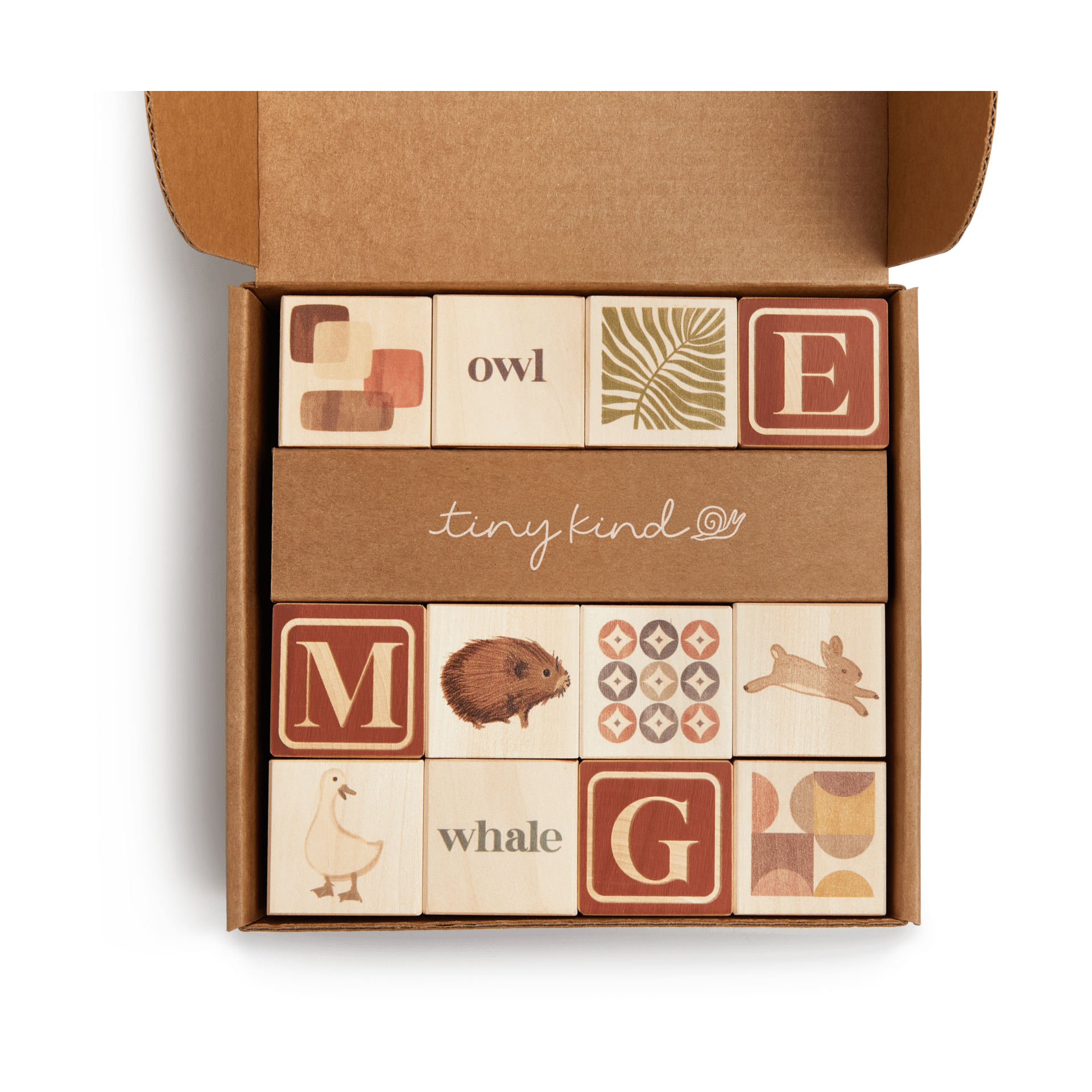 Tiny Kind Wooden Alphabet Blocks - Rust.