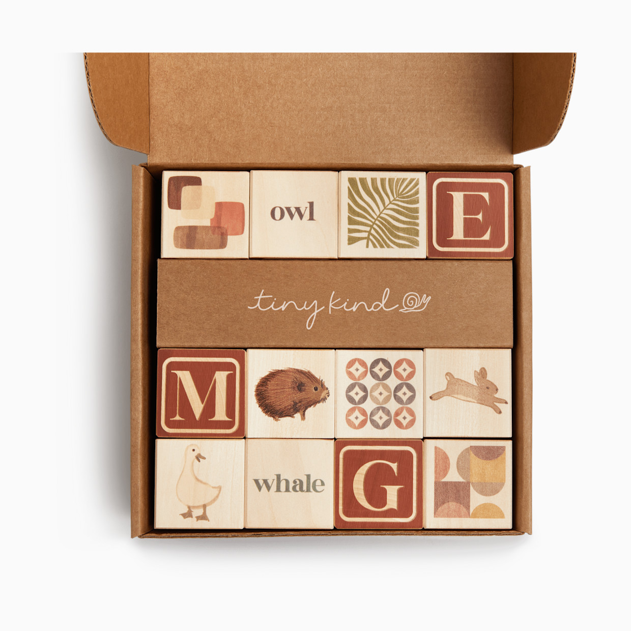 Tiny Kind Wooden Alphabet Blocks - Rust.