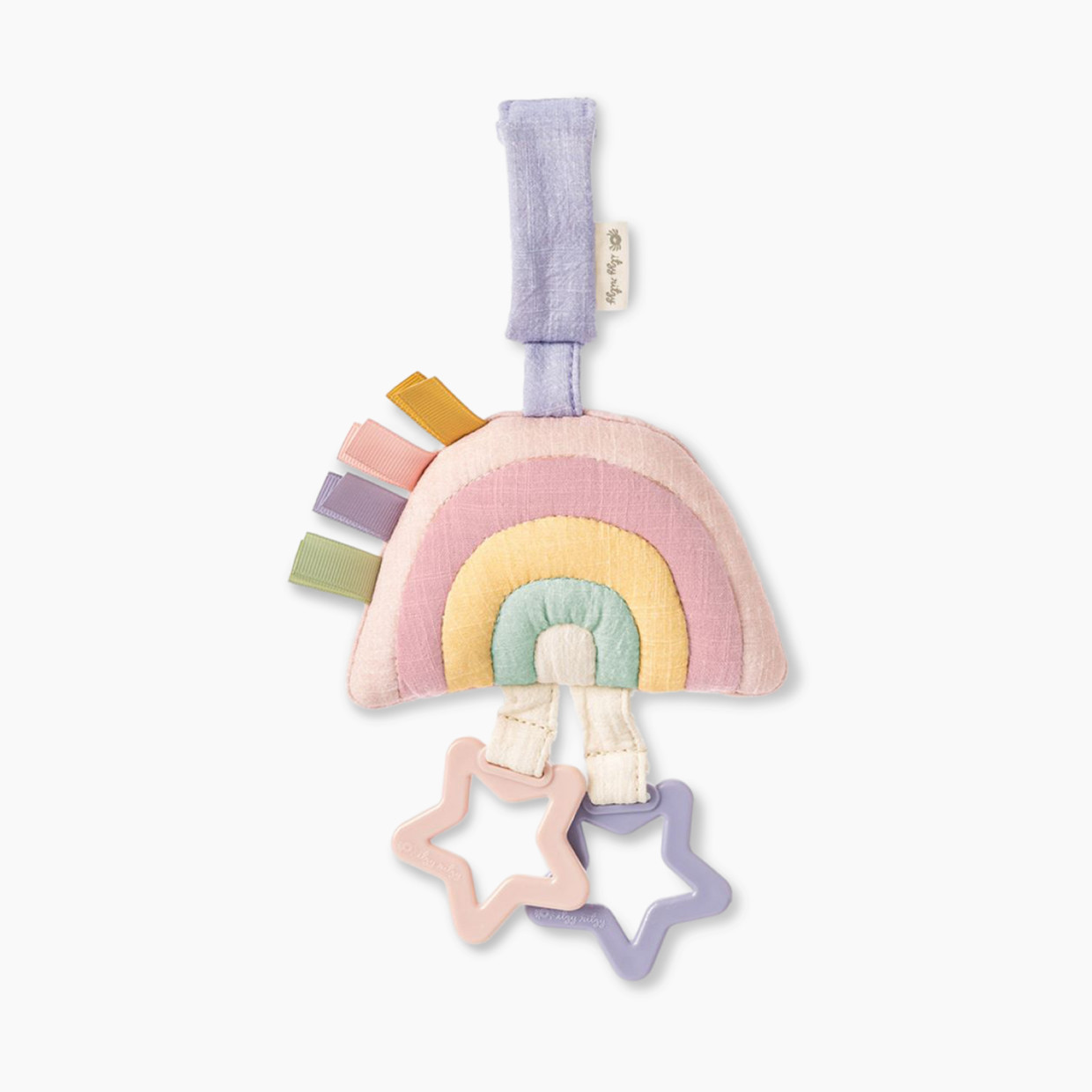 Itzy Ritzy Jingle Attachable Travel Toy - Pastel Rainbow.