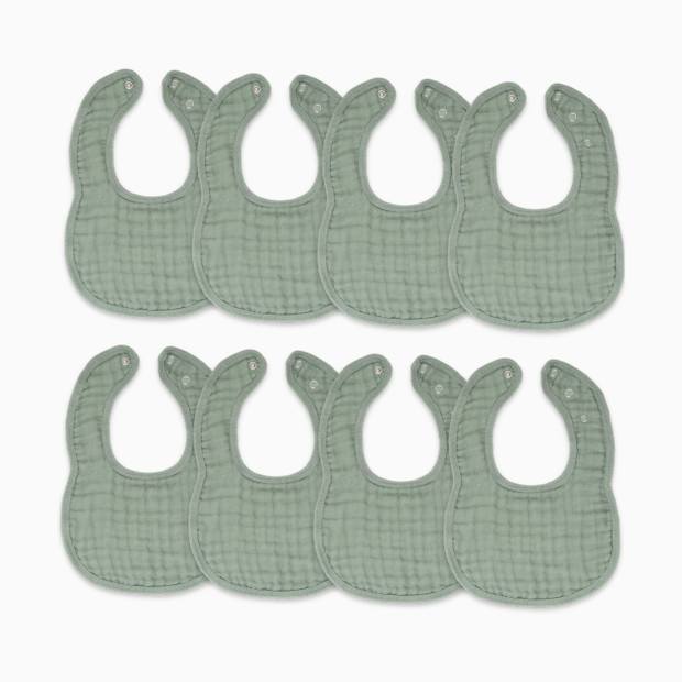 Comfy Cubs Muslin Bibs with Adjustable Snaps (8 Pack).