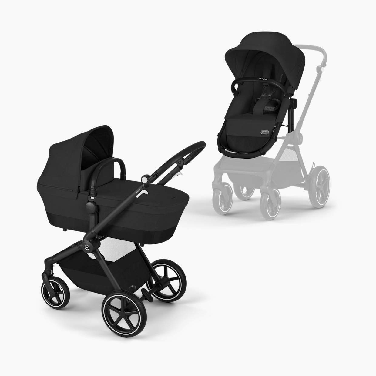 Cybex EOS Lux 2-in-1 Stroller - Moon Black.
