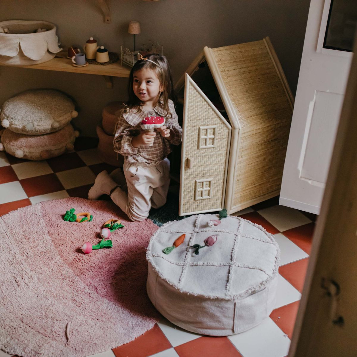 Lorena Canals Tic-Tac-Toe Pouf.