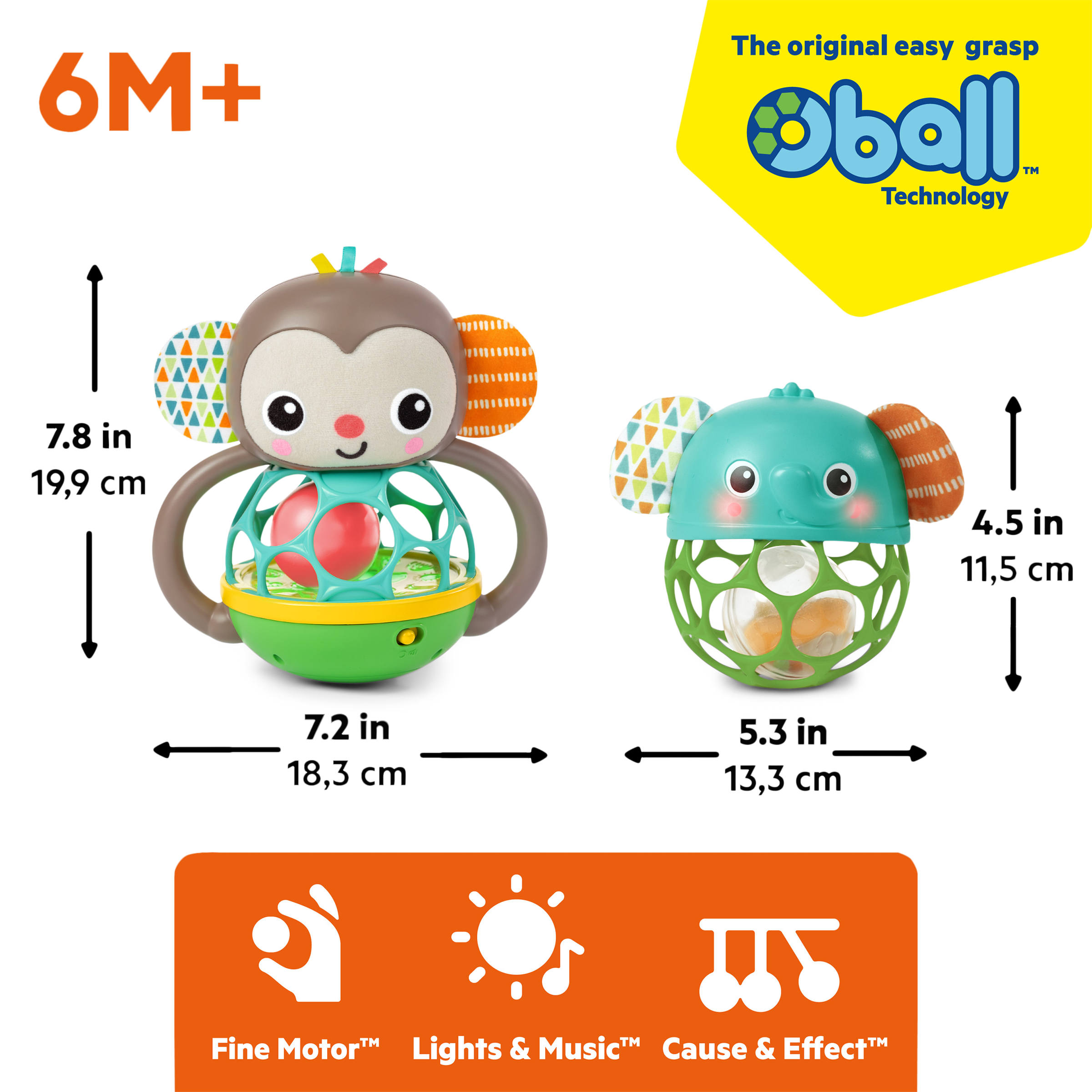 Baby Einstein Giggle & Rattle Gift Set - Monkey And Elephant.