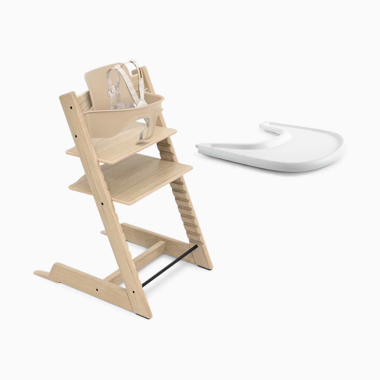 Stokke Tripp Trapp High Chair² + Tray Bundle - Oak Natural/White.