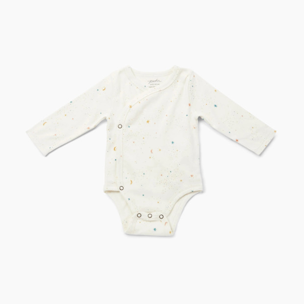 Pehr Long Sleeve Wrap Front One-Piece - Celestial, 0-3 M.