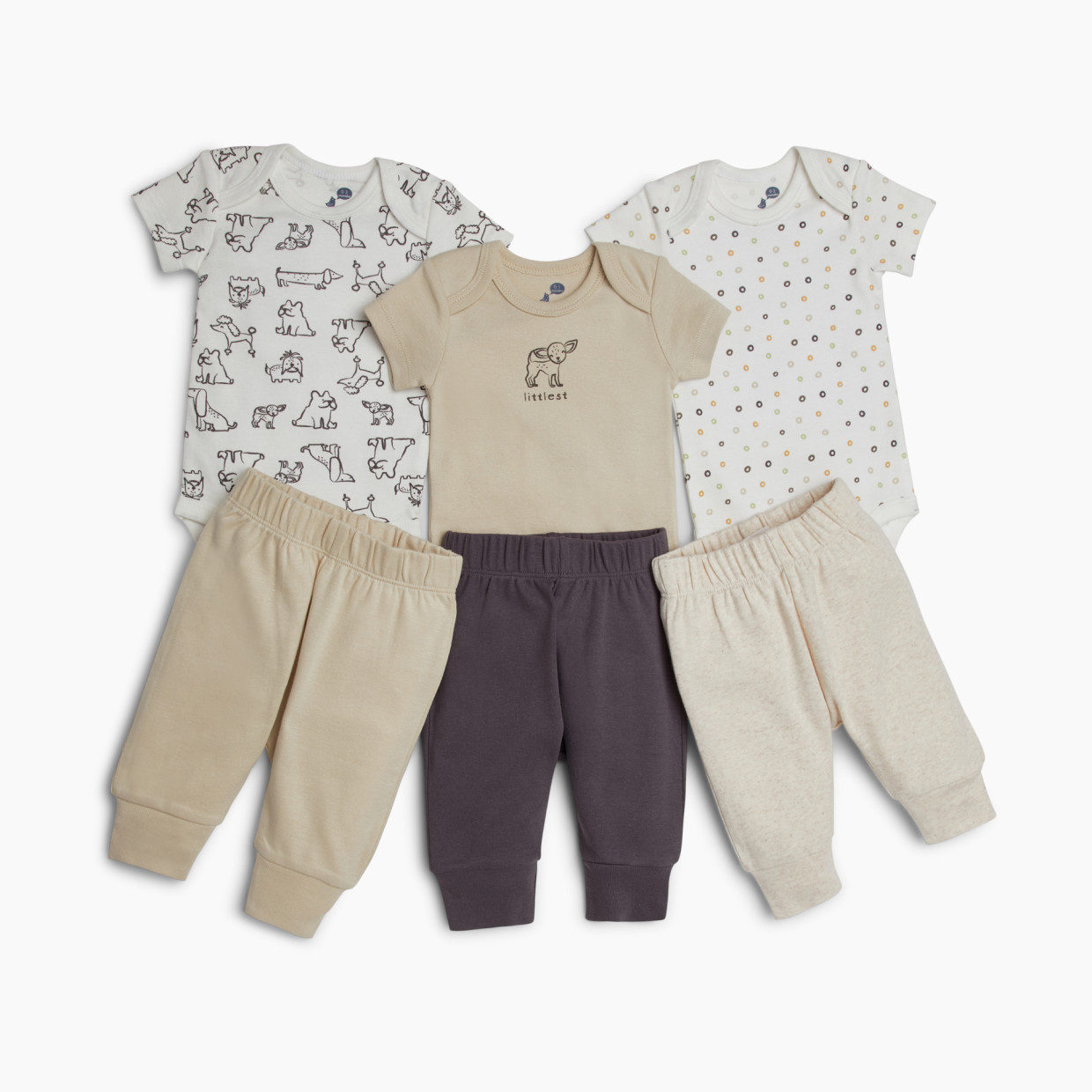 Small Story 6 Piece Set - Neutral Dogs, 3-6 M.