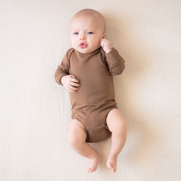 Kyte Baby Long Sleeve Bodysuit - Coffee, 3-6 Months.
