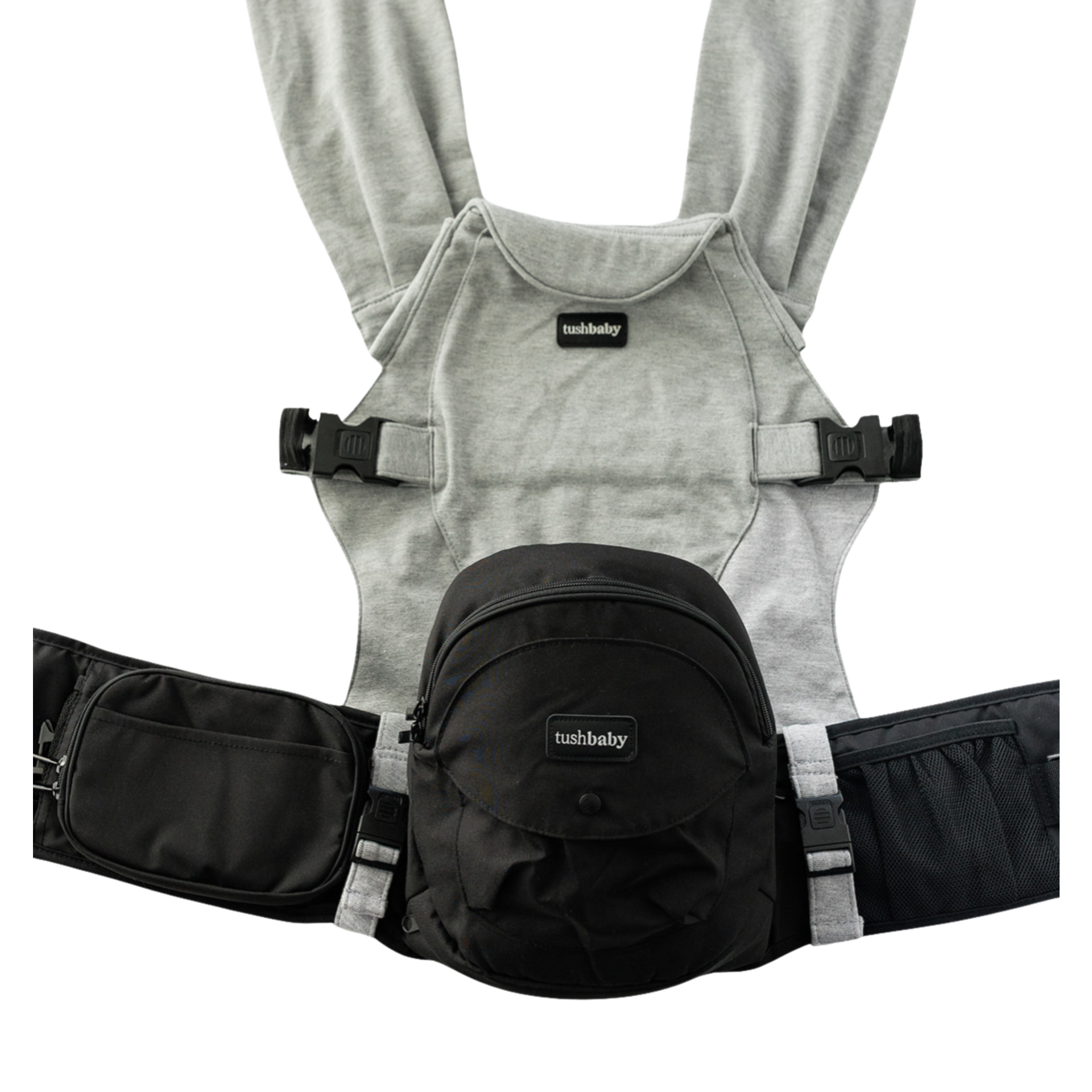 Tushbaby Hip Seat Hands-Free Attachment - Grey.