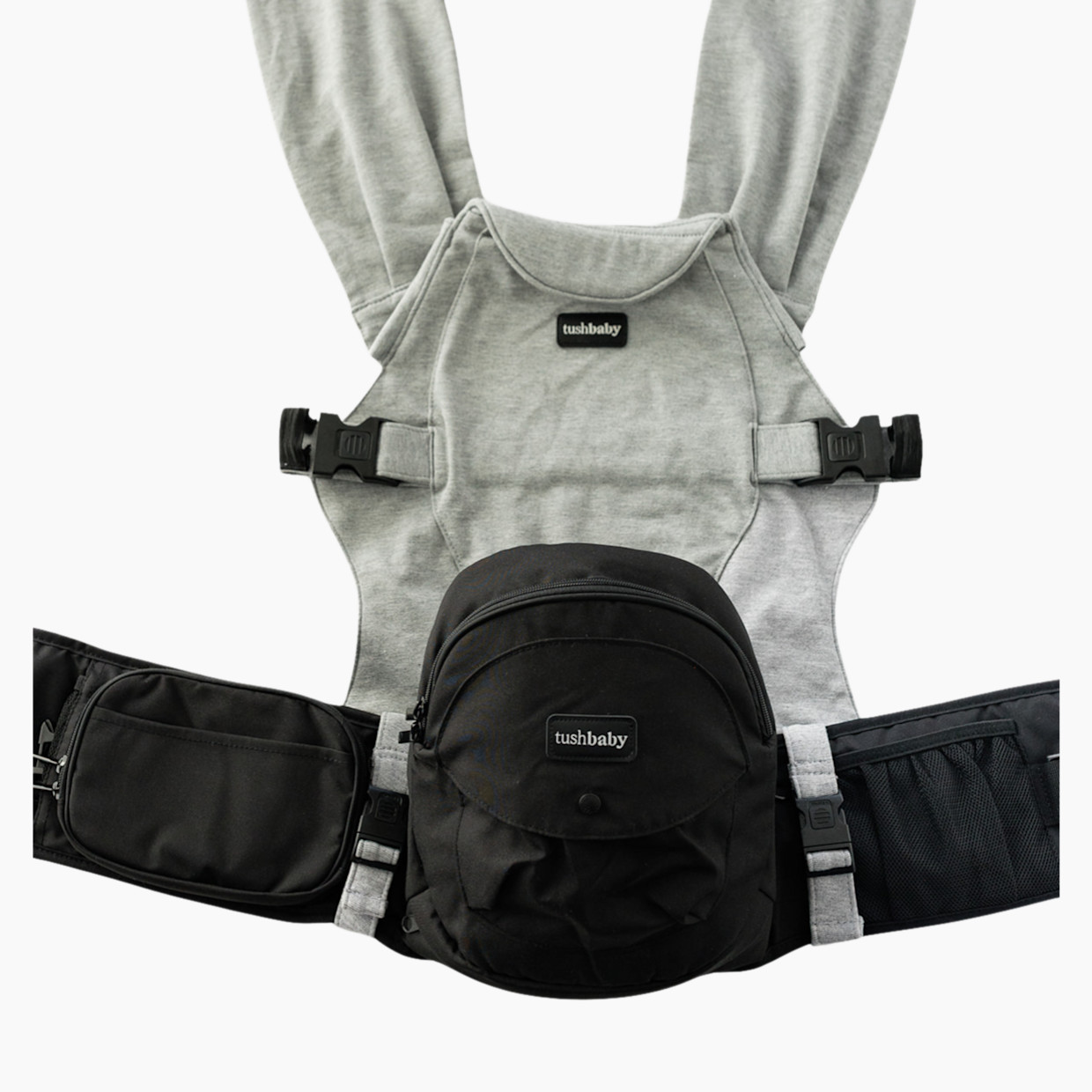 Tushbaby Hip Seat Hands-Free Attachment - Grey.