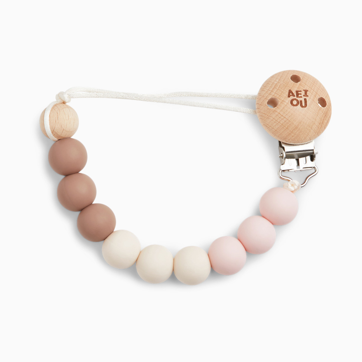 AEIOU Silicone Pacifier Clip - Petal Multi.