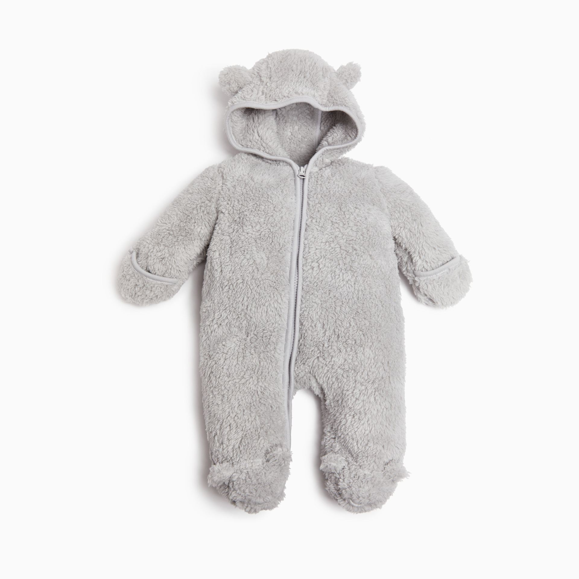 Small Story High-Pile Fleece Bunting - Gray, Newborn | Babylist Shop