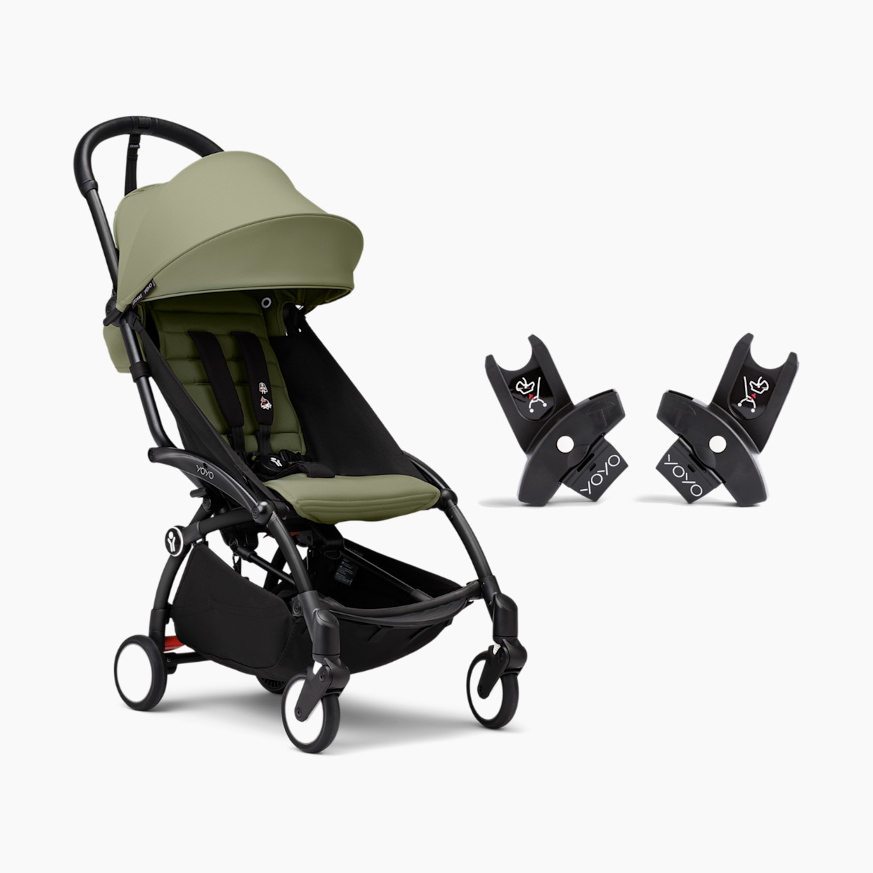 Stokke YOYO³ and Car Seat Adapter Bundle - Olive.