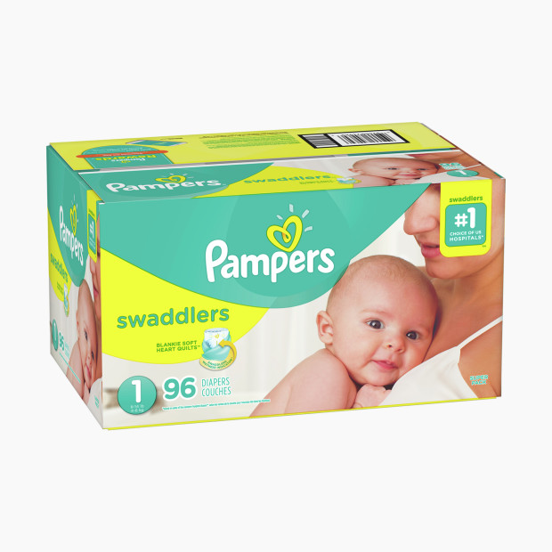 Pampers Swaddlers Disposable Diapers - Size 1, 96 Count.