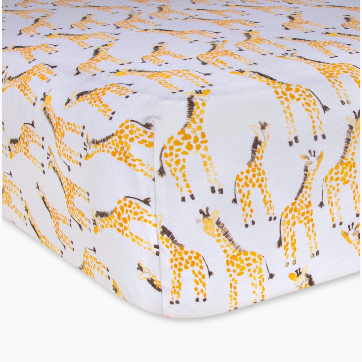 Burt's Bees Baby Organic Cotton Jersey Fitted Crib Sheet - Giraffes, 1.