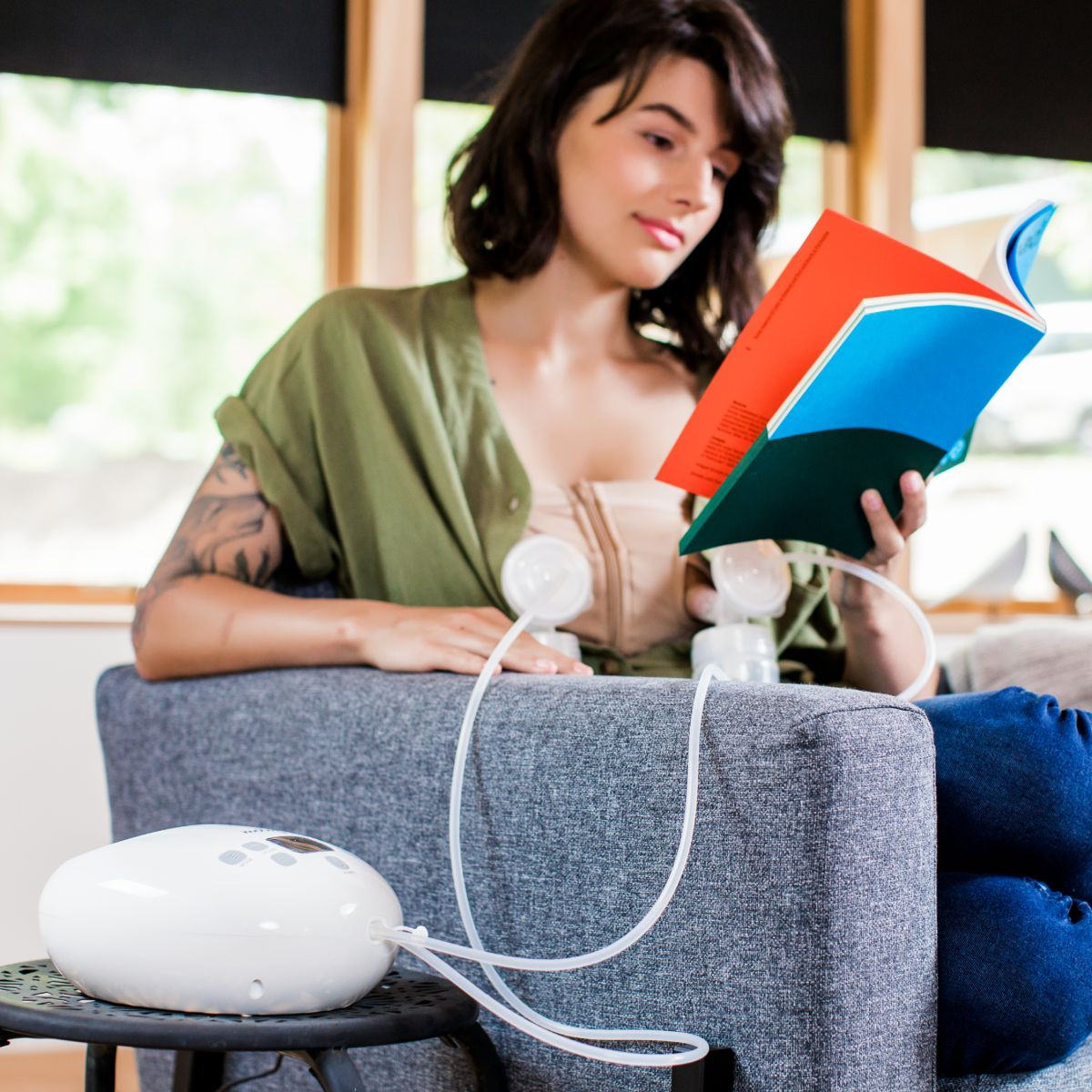 Motif Medical Luna Double Electric Breast Pump with Battery.