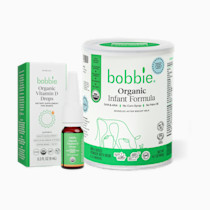 Organic Combo Feeding Kit, Baby Formula, Milk Based Powder with Iron, DHA and Vitamin D & 100% Lactose (14.1 oz), Organic Baby Vitamin D Drops 400 IU (0.3 fl oz) Newborn Baby-12 Months Old