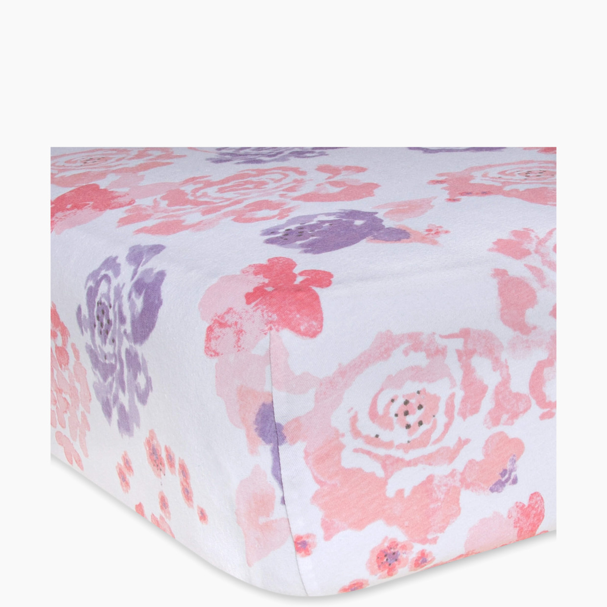 Burt's Bees Baby Organic Cotton Jersey Fitted Crib Sheet - Spring Roses, 1.