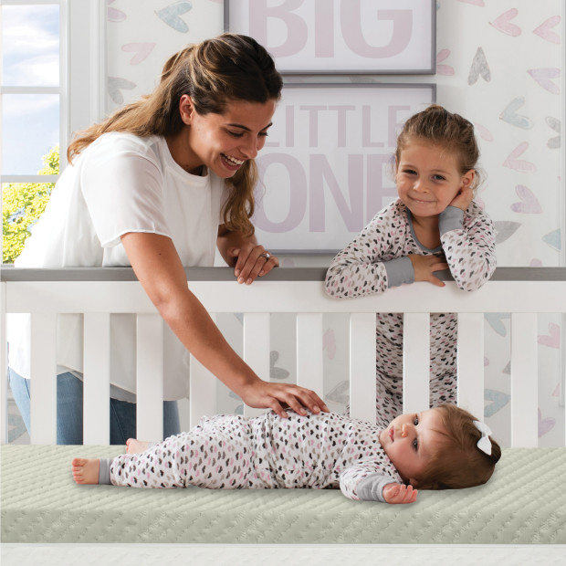 Delta Children Spring Breeze 4-inch Breathable Mini Baby Crib Mattress - Sage/White.