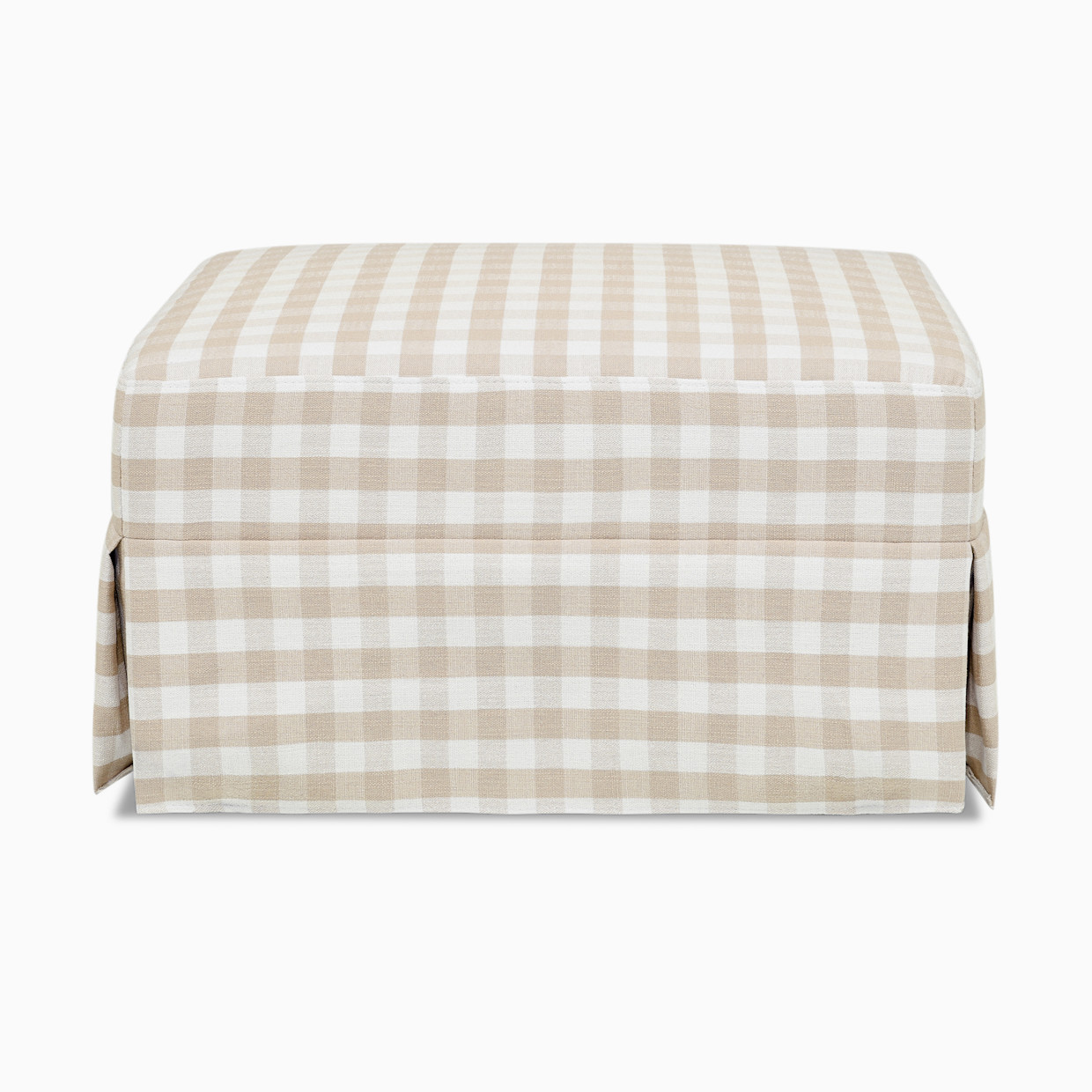 Namesake Crawford Gliding Ottoman - Tan Gingham.