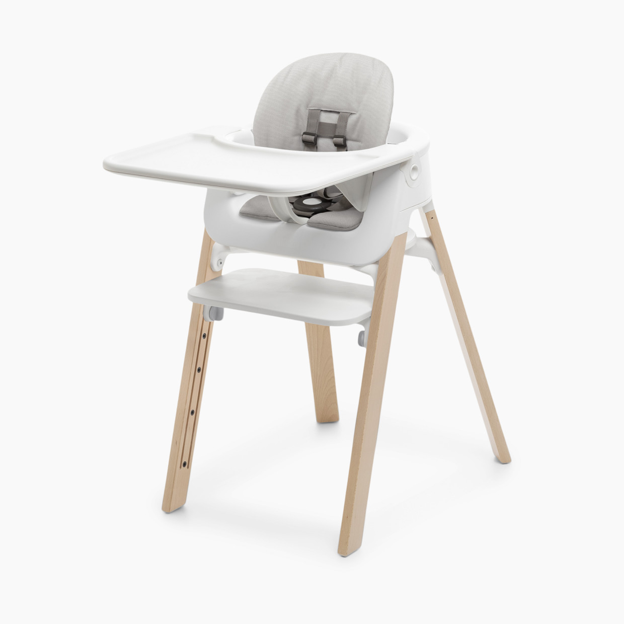 Stokke Steps Complete High Chair - White Seat/Natural Legs.
