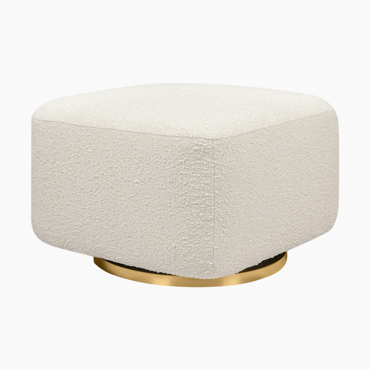 babyletto Kiwi Gliding Ottoman - Ivory Boucle With Gold Base.