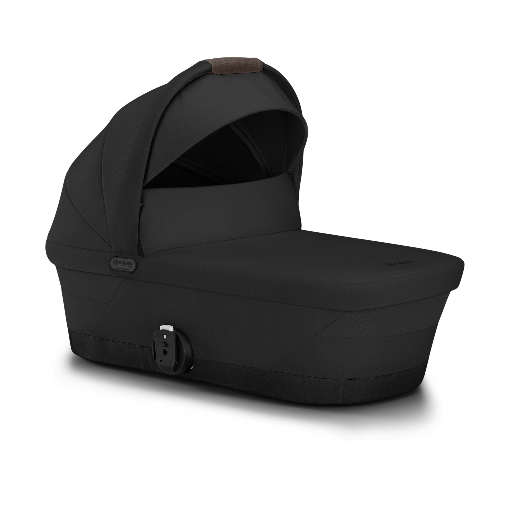Cybex eGazelle/Gazelle S Cot Baby Bassinet - Easy-Carry Ergonomic Handle, Sun Canopy & Spacious, Cozy Interior, Compatible Gazelle S Stroller, Moon Black