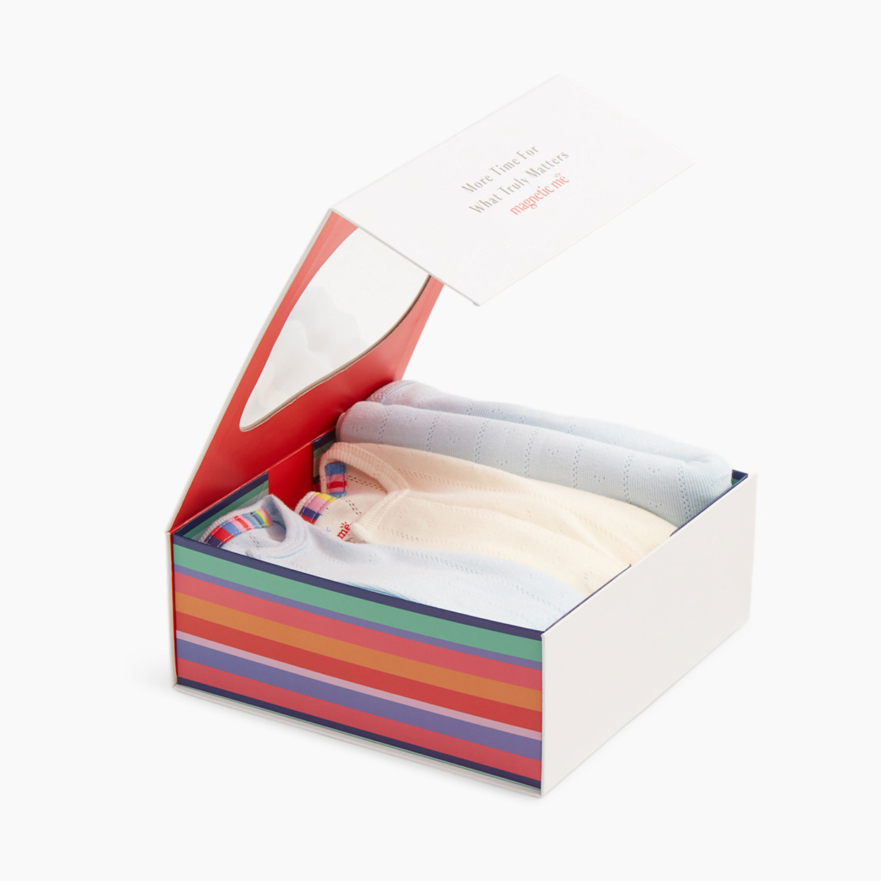 Magnetic Me Pointelle Organic Magnetic 3 Piece Gift Set - Sky Blue Pointelle, Newborn.