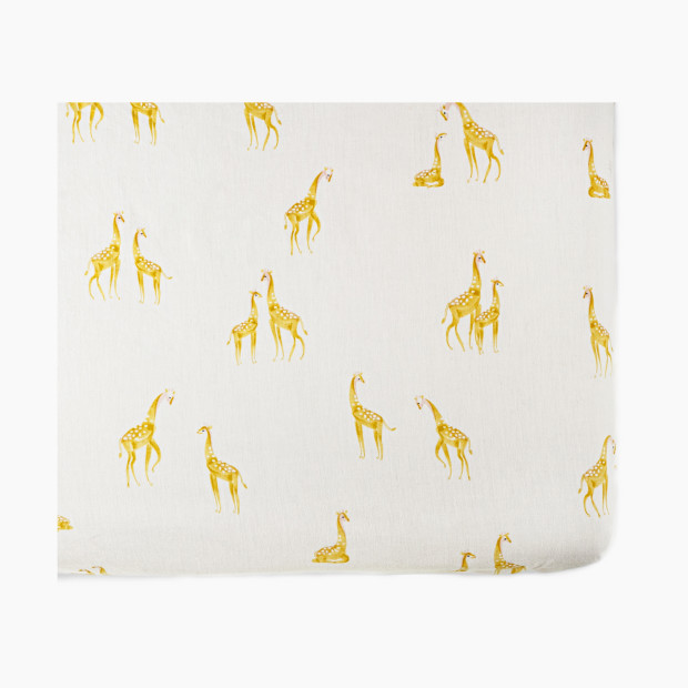 Pehr Brushed Organic Cotton Crib Sheet - Follow Me Giraffe.