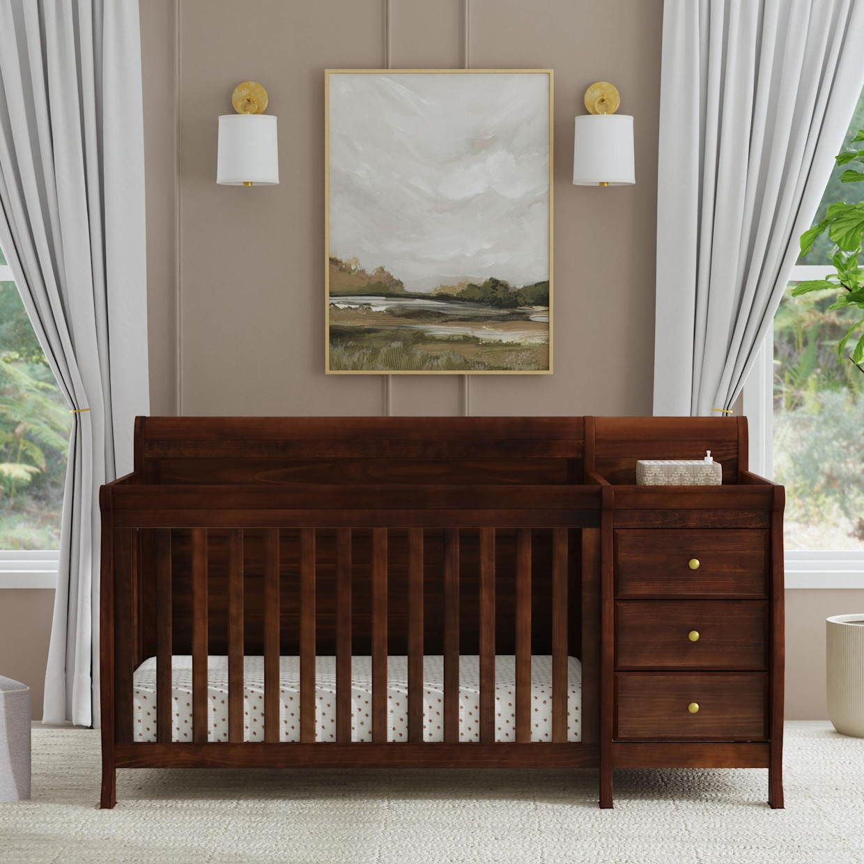 daVinci Kalani 4-in-1 Crib and Changer Combo - Espresso.