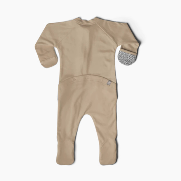 Goumi Kids Grow With You Footie - Loose Fit - Sandstone, 0-3 M.