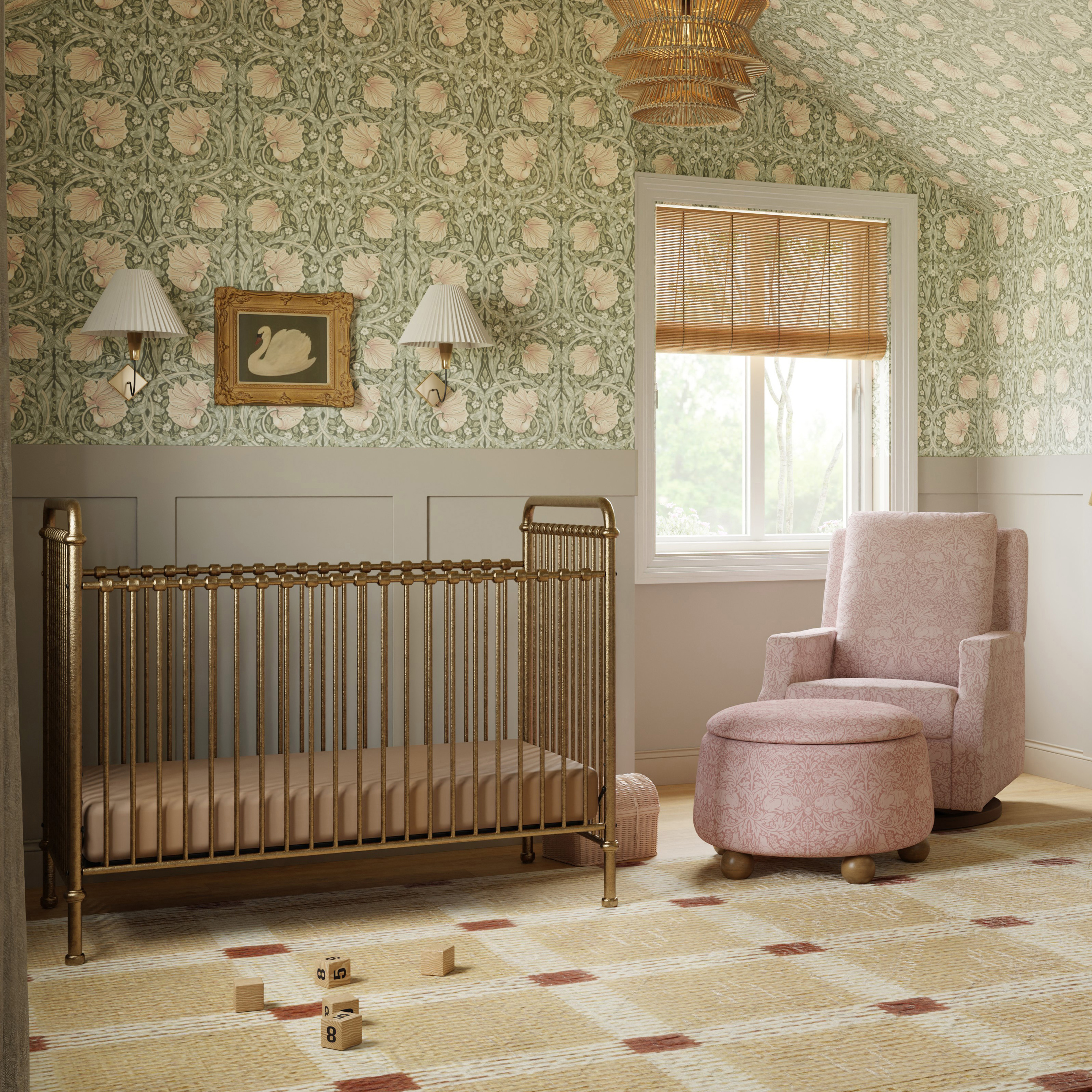Namesake Abigail 3-in-1 Convertible Crib - Vintage Gold.