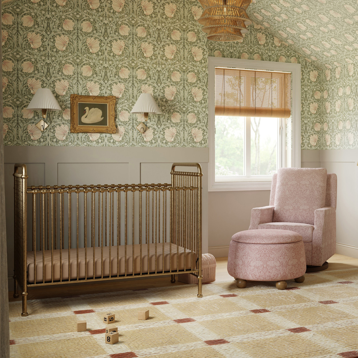 Namesake Abigail 3-in-1 Convertible Crib - Vintage Gold.