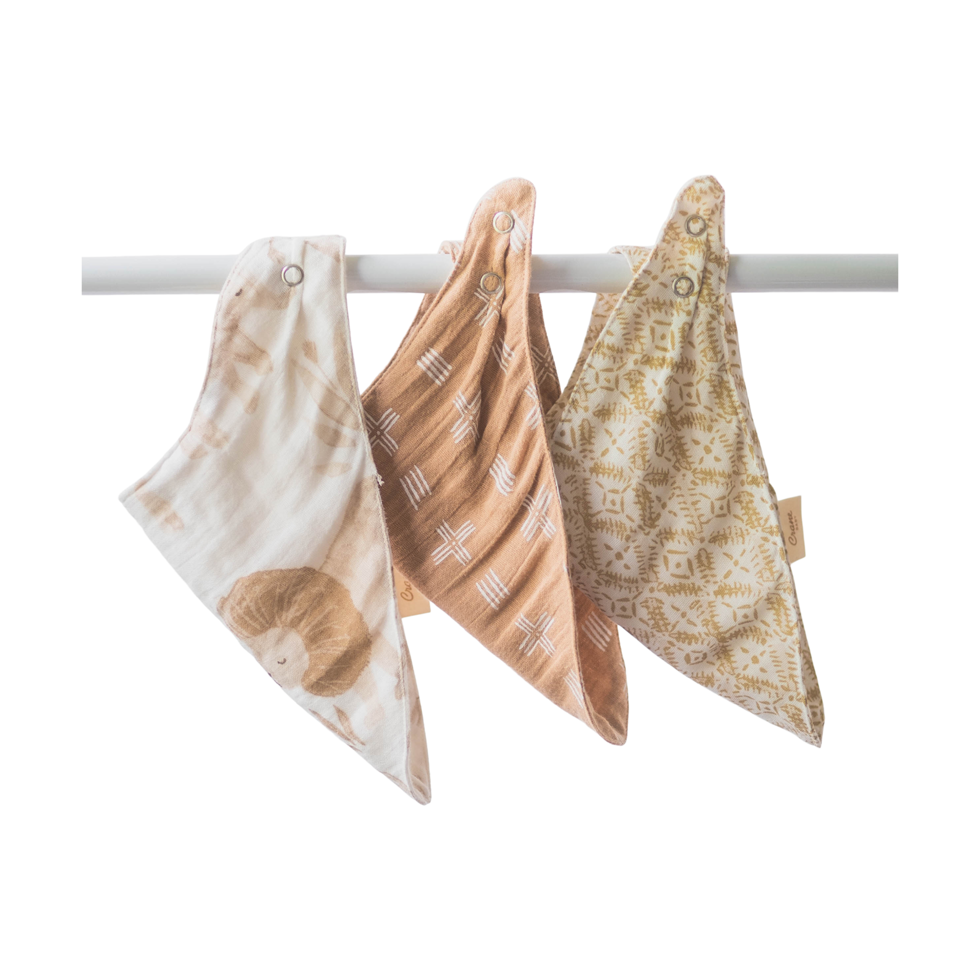 Crane Baby Cotton 4 Layer Muslin Bib Set (3 Pack) - Kendi.