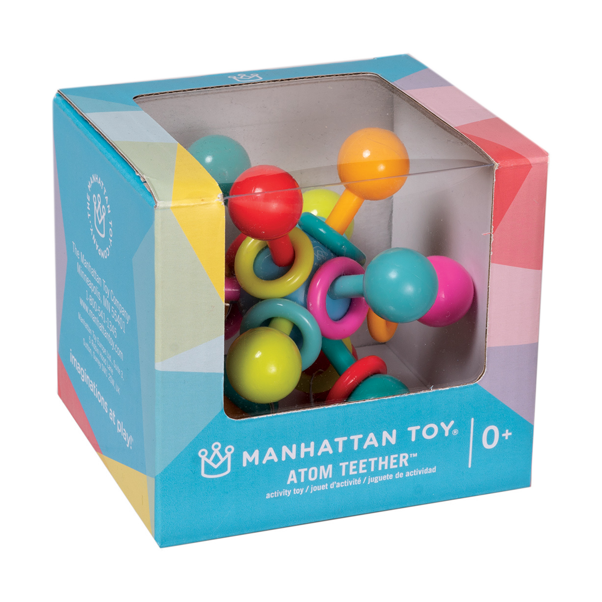 manhattan toy atom rattle & teether grasping activity baby toy