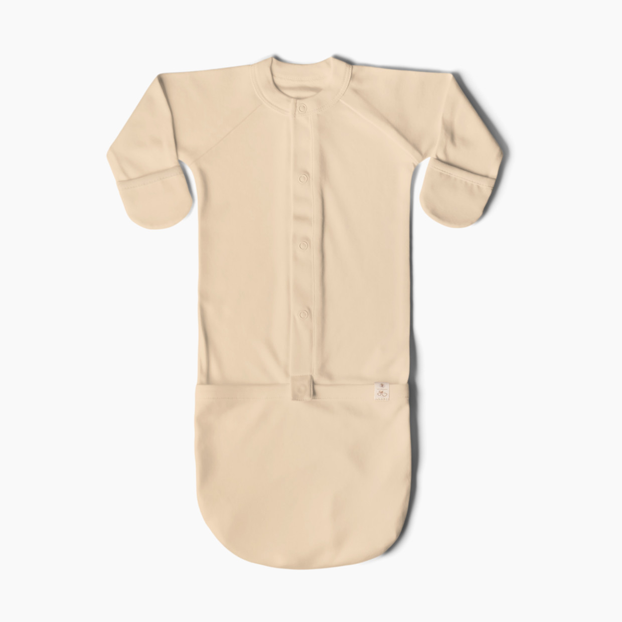 Goumi Kids 24hr Convertible Sleeper Baby Gown - Sand, 3-6 M.