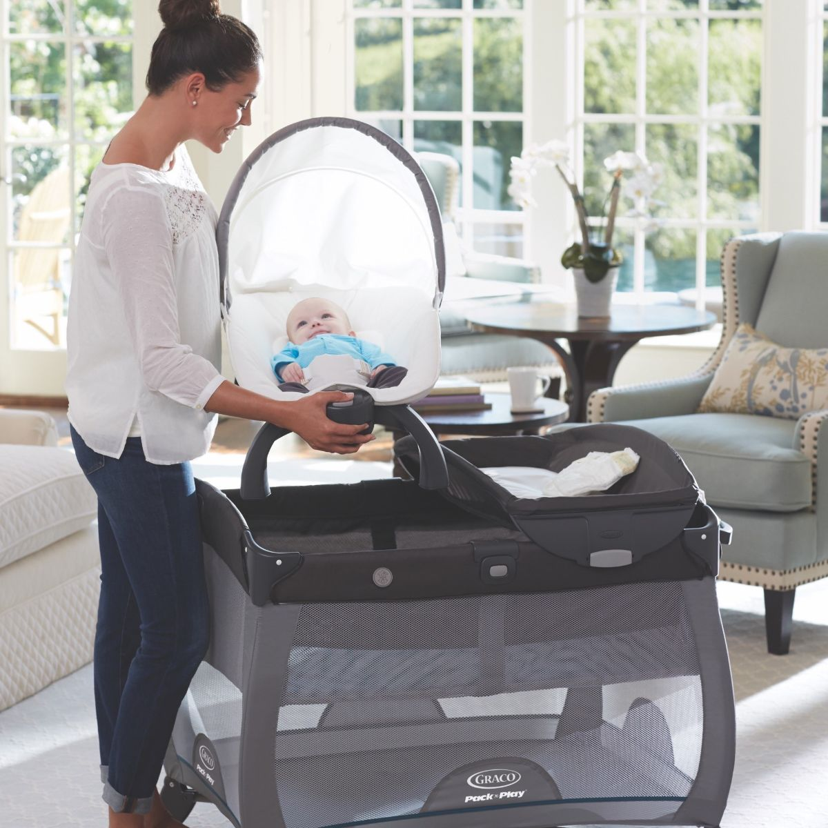 graco quick connect portable napper asher