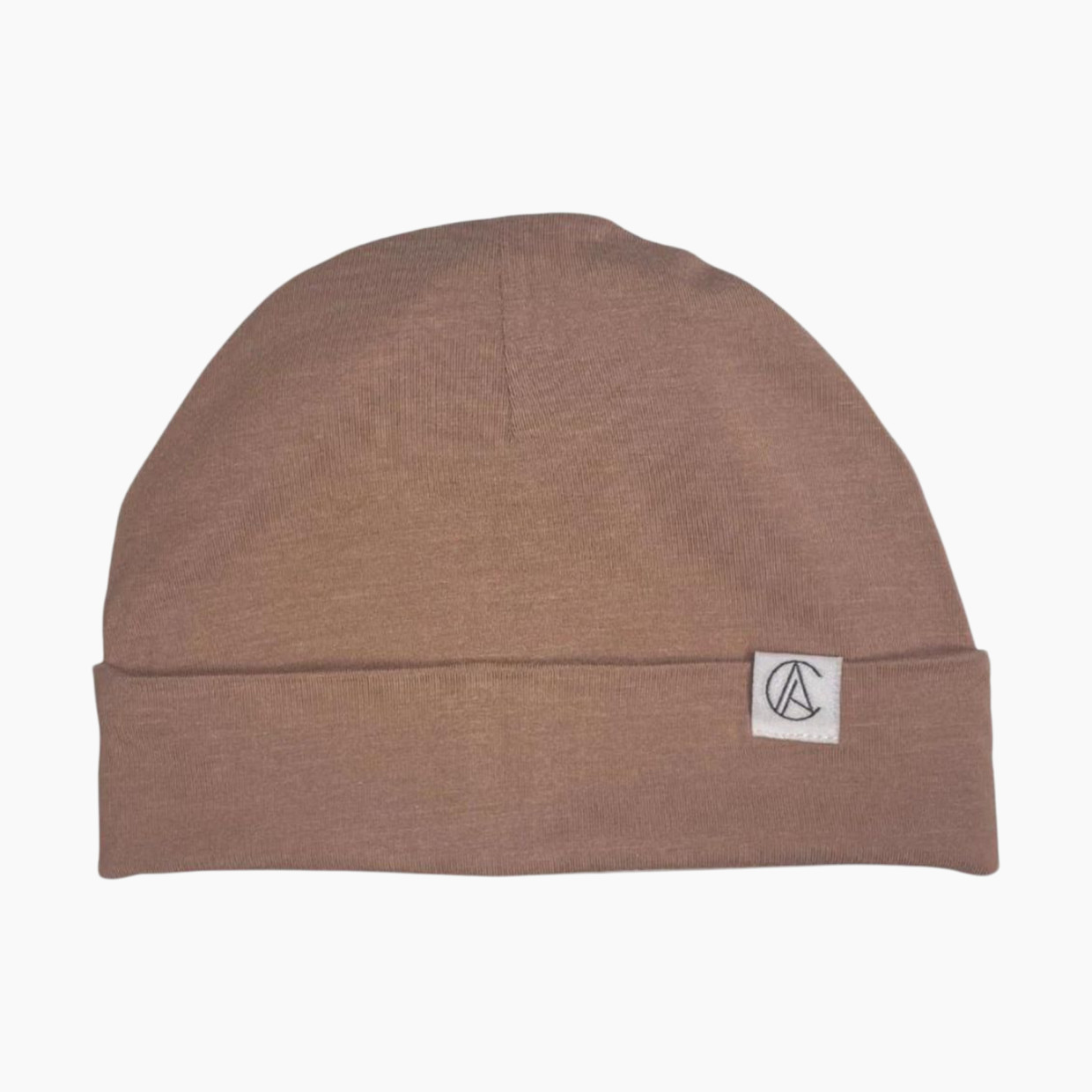 Aarin & Co. Satin Lined Jersey Beanie - Light Cocoa, 0-3 M.
