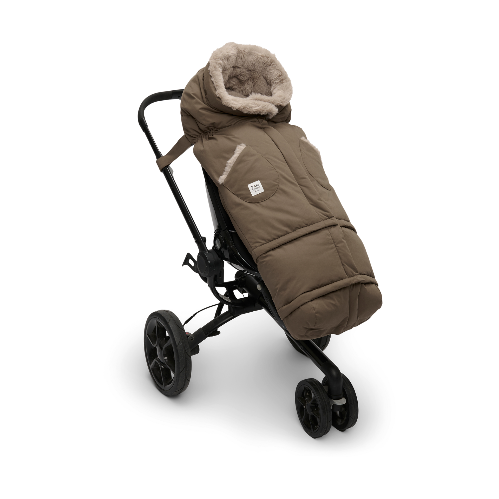7AM Enfant Blanket 212 Evolution - Moss Brown/Greige Fur, Helsinki, 6 M-4 T.
