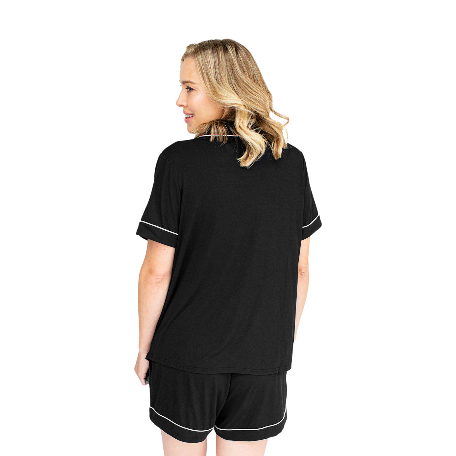 Kindred Bravely Clea Bamboo Viscose Classic Short Sleeve Maternity & Nursing Pajama Set.