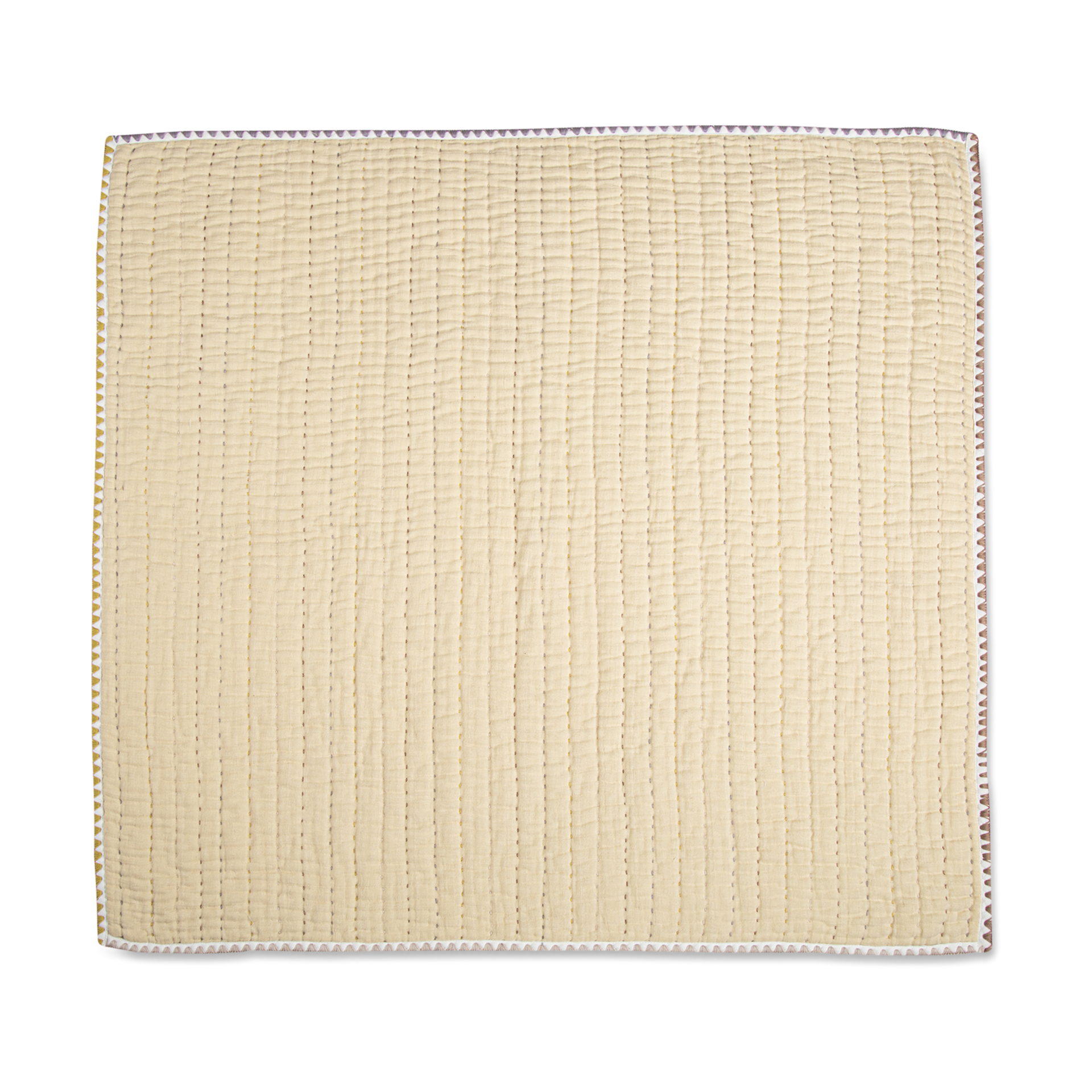 Crane Baby Cotton Muslin Kantha Baby Quilt.