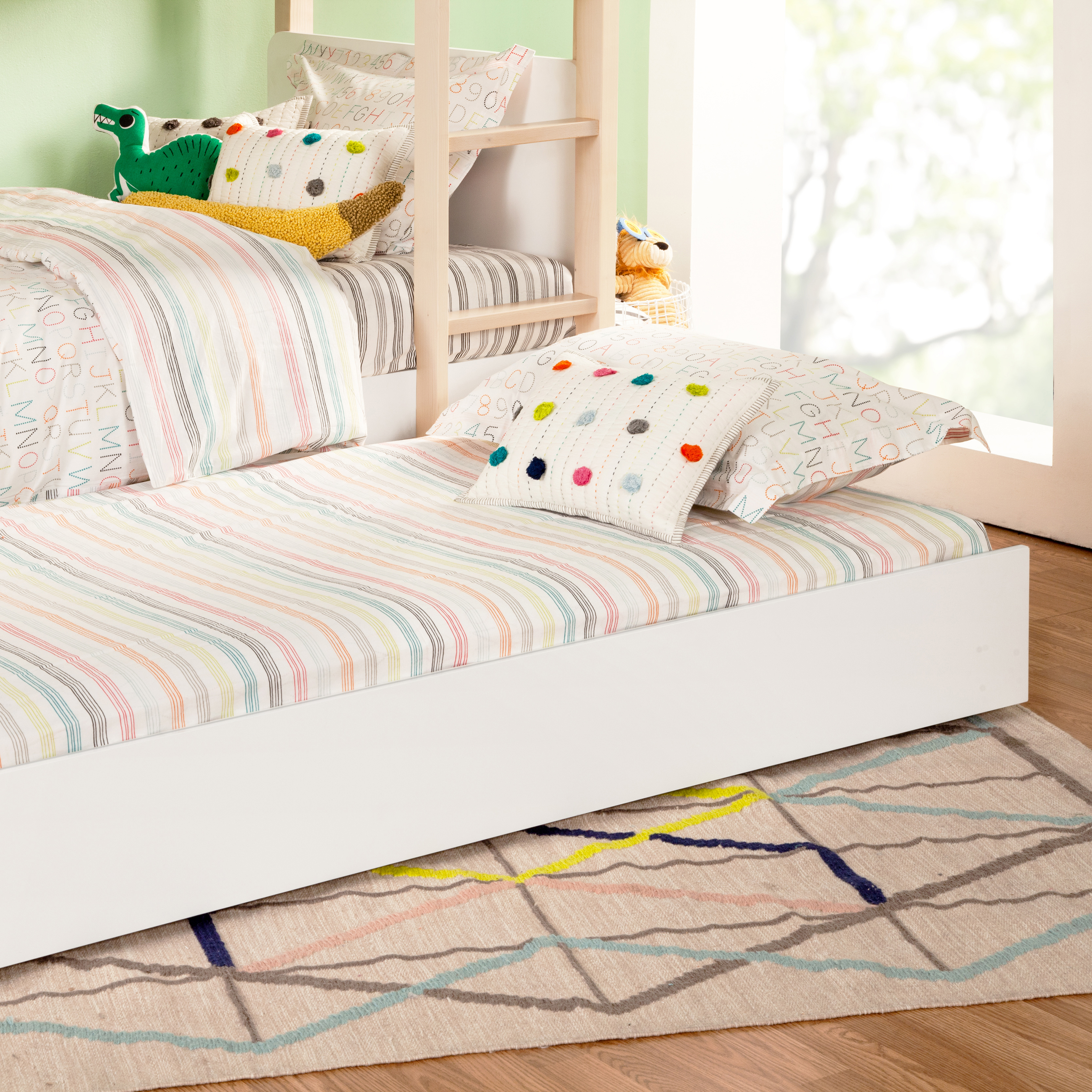 babyletto TipToe Convertible Bunk Bed - White / Washed Natural.