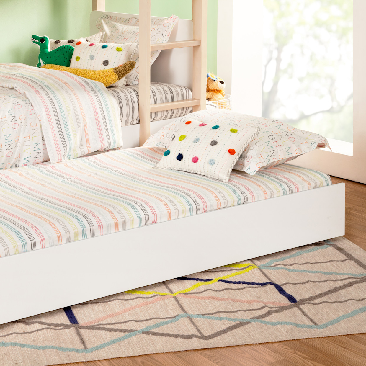babyletto TipToe Convertible Bunk Bed - White / Washed Natural.