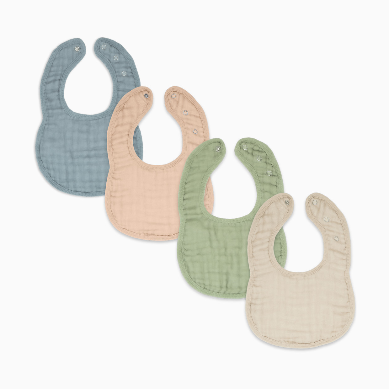 Comfy Cubs Muslin Bibs with Adjustable Snaps (4 Pack) - Multicolor, 4.