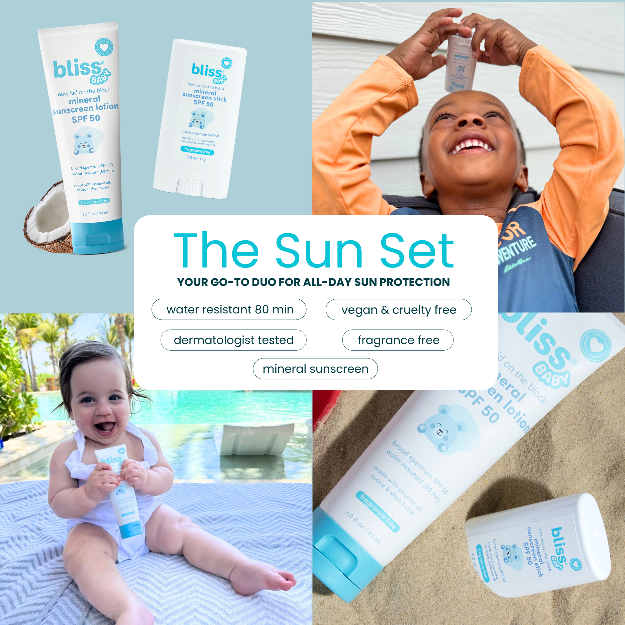 Bliss Baby Baby Sun Care Bundle Set.